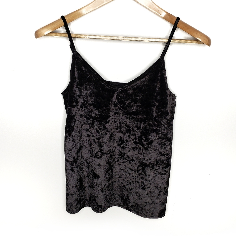 Hollister Black Velvet Tank Top XS